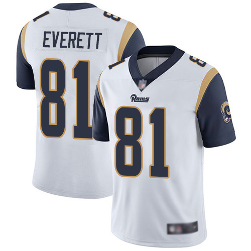 Los Angeles Rams Limited White Men Gerald Everett Road Jersey NFL Football 81 Vapor Untouchable